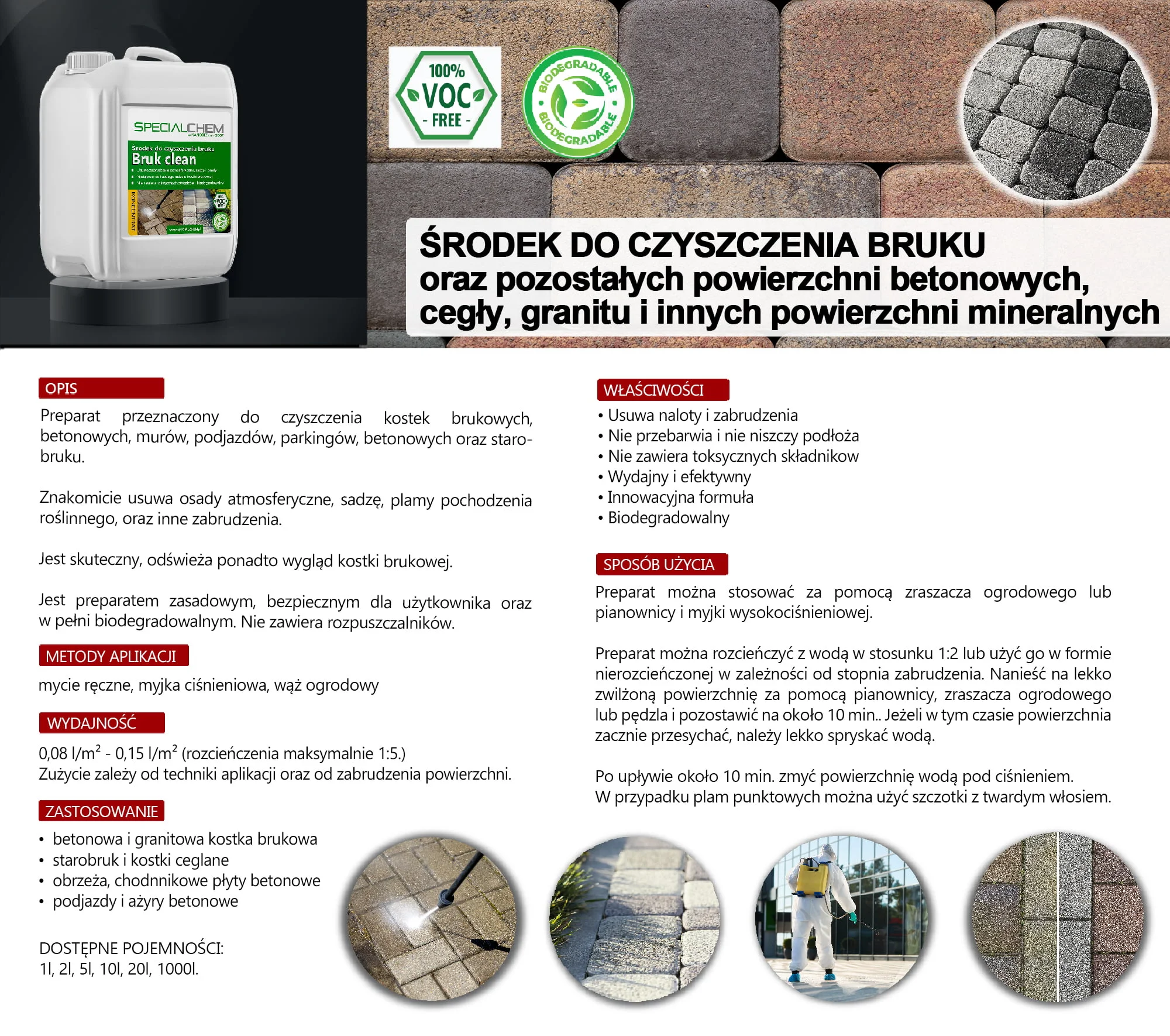 SPECIALCHEM BRUK CLEAN środek do mycia bruku
