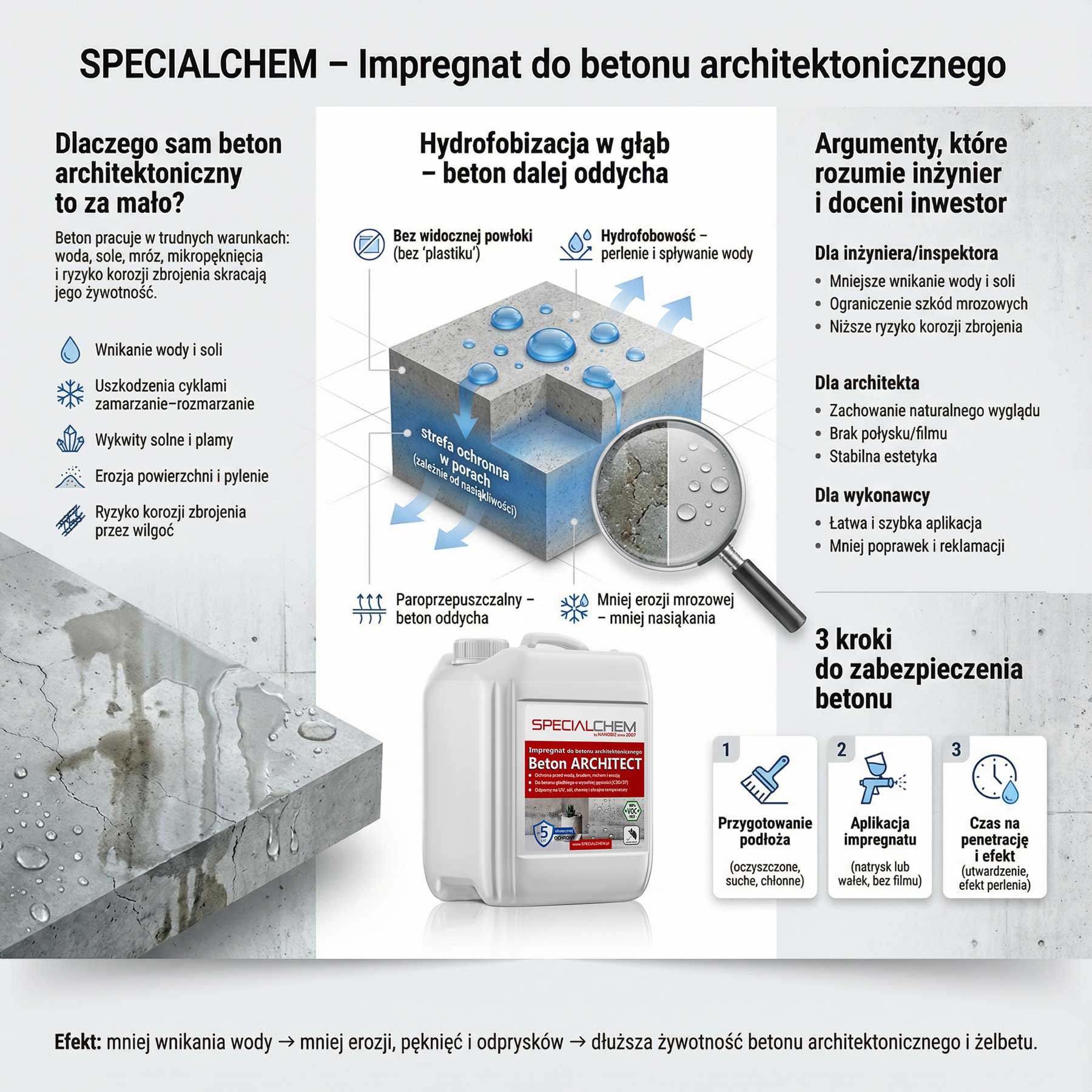 SPECIALCHEM Beton Architect Impregnat do betonu architektonicznego