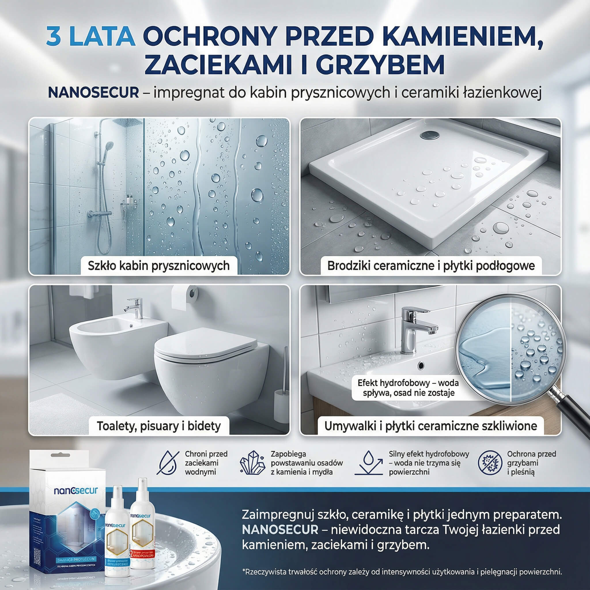 NANOSECUR SHOWER PROTECT do kabin prysznicowych