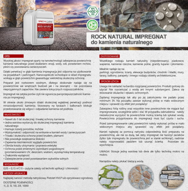 Specialchem ROCK NATURAL impregnat do kamienia naturalnego