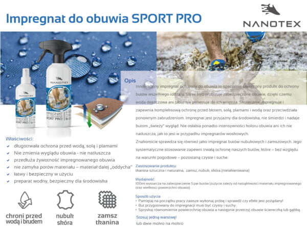 NanoTex Impregnat do obuwia sport pro