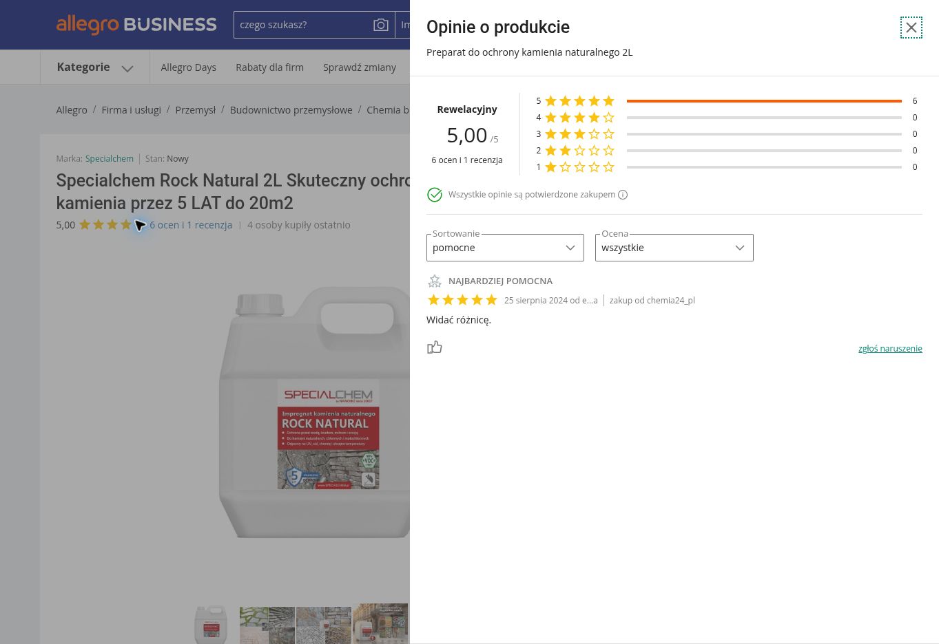 SPECIALCHEM ROCK NATURAL – opinie kupujących wariant 2 l