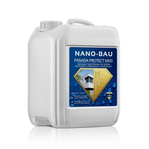 NANO-BAU FASADA PROTECT H100 – bezbarwny hydrofobowy impregnat do tynków akrylowych, silikonowych, silikatowych i mineralnych