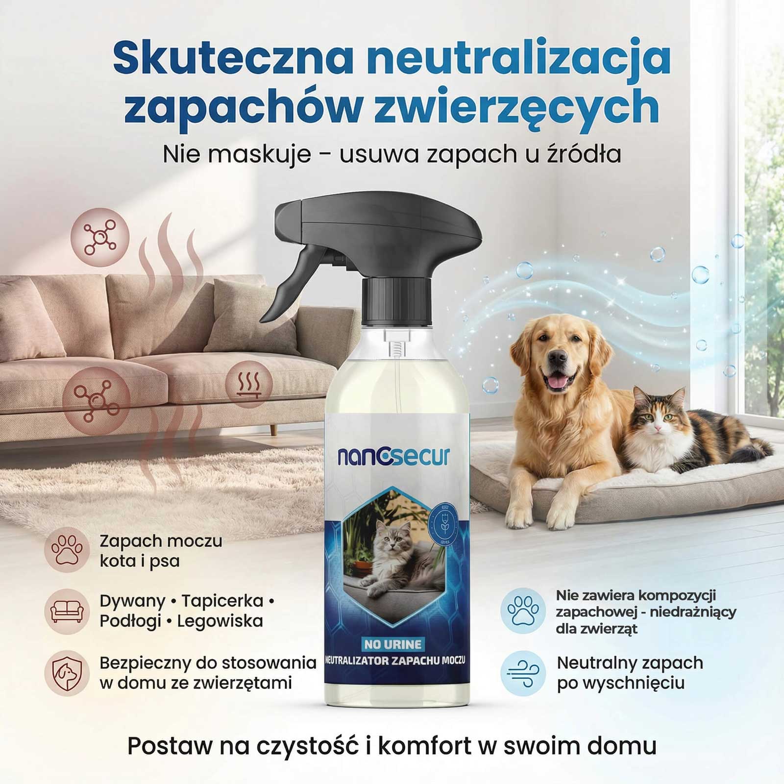 NANOSECUR NO URINE neutralizator zapachu moczu