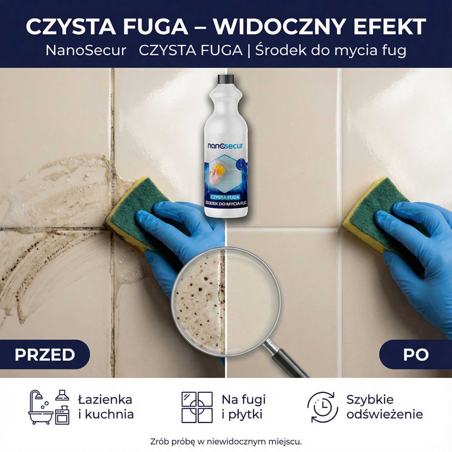 NANOSECUR CZYSTA FUGA skuteczny środek do czyszczenia fug