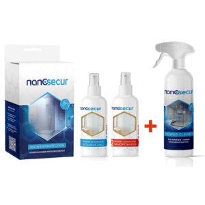 NANOSECUR shower kit + płyn do czyszczenia kabin prysznicnicowych -zestaw