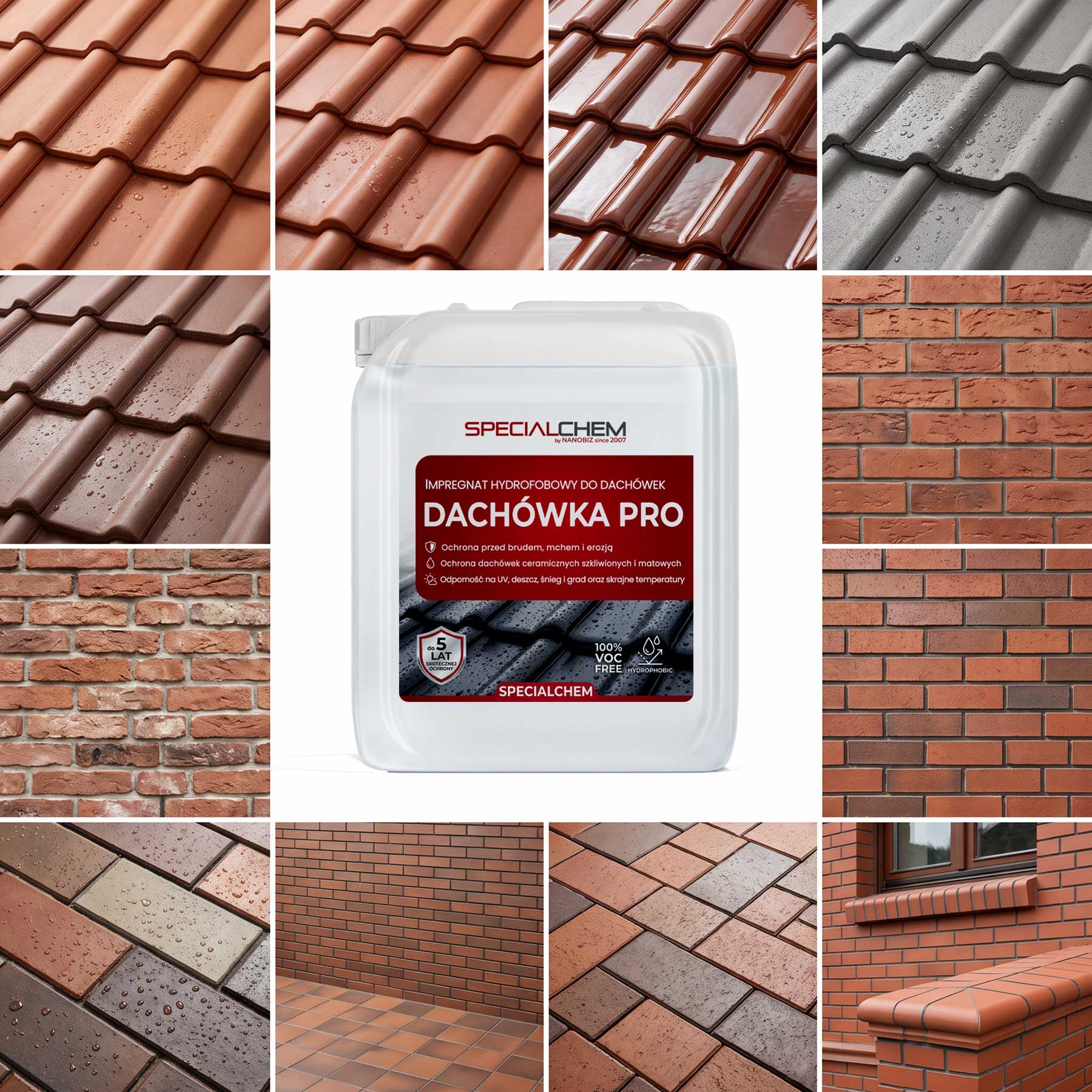 Dachówki ceramiczne i betonowe oraz powierzchnie mineralne – zastosowania SPECIALCHEM DACHÓWKA PRO